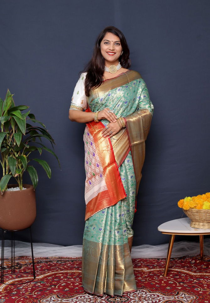 Tissue Meenakari Silk Kanchipuram Saree Catalog